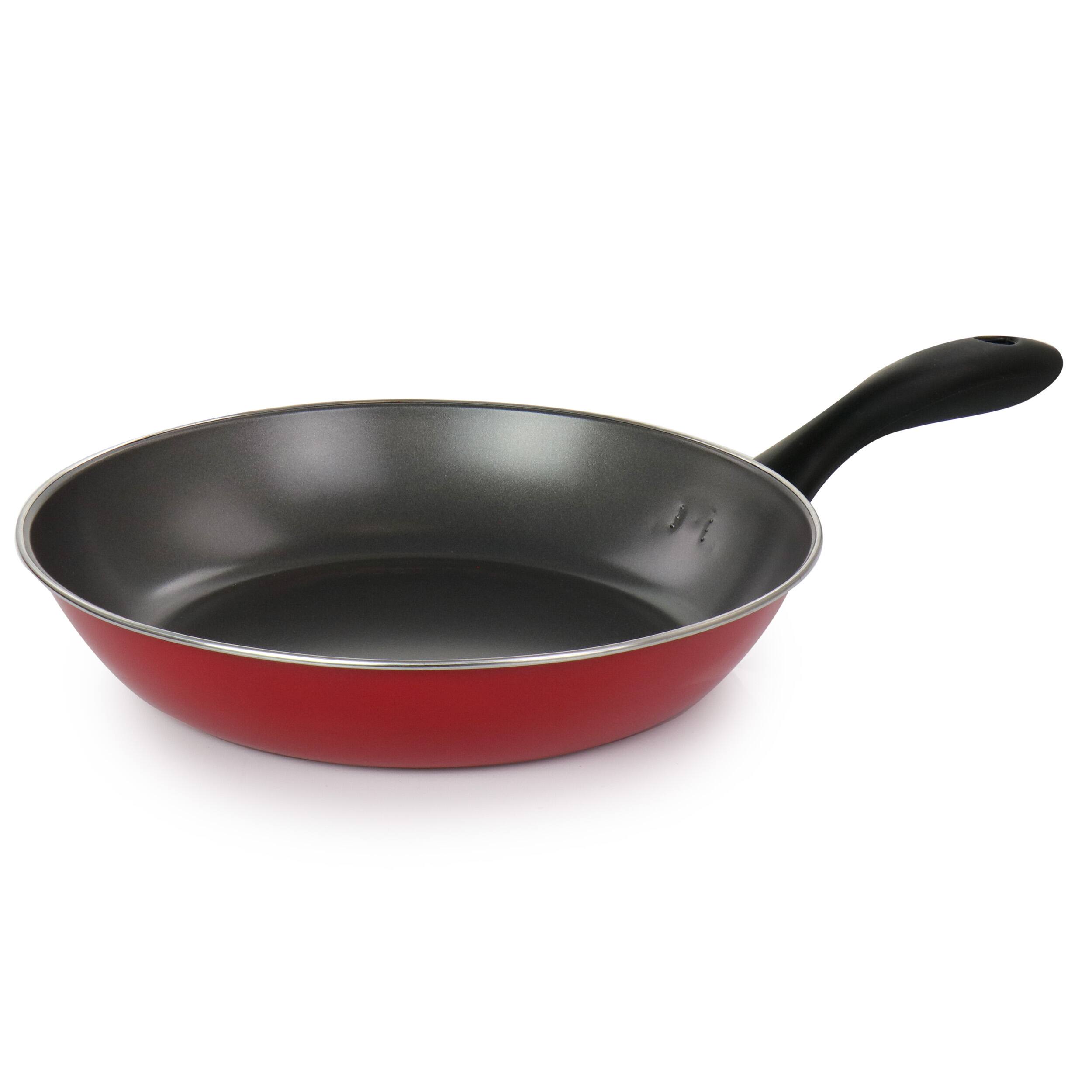 Alt View 3. Gibson - Gibson Home Armada 7 Piece Nonstick Carbon Steel Cookware Set in Red - Red.