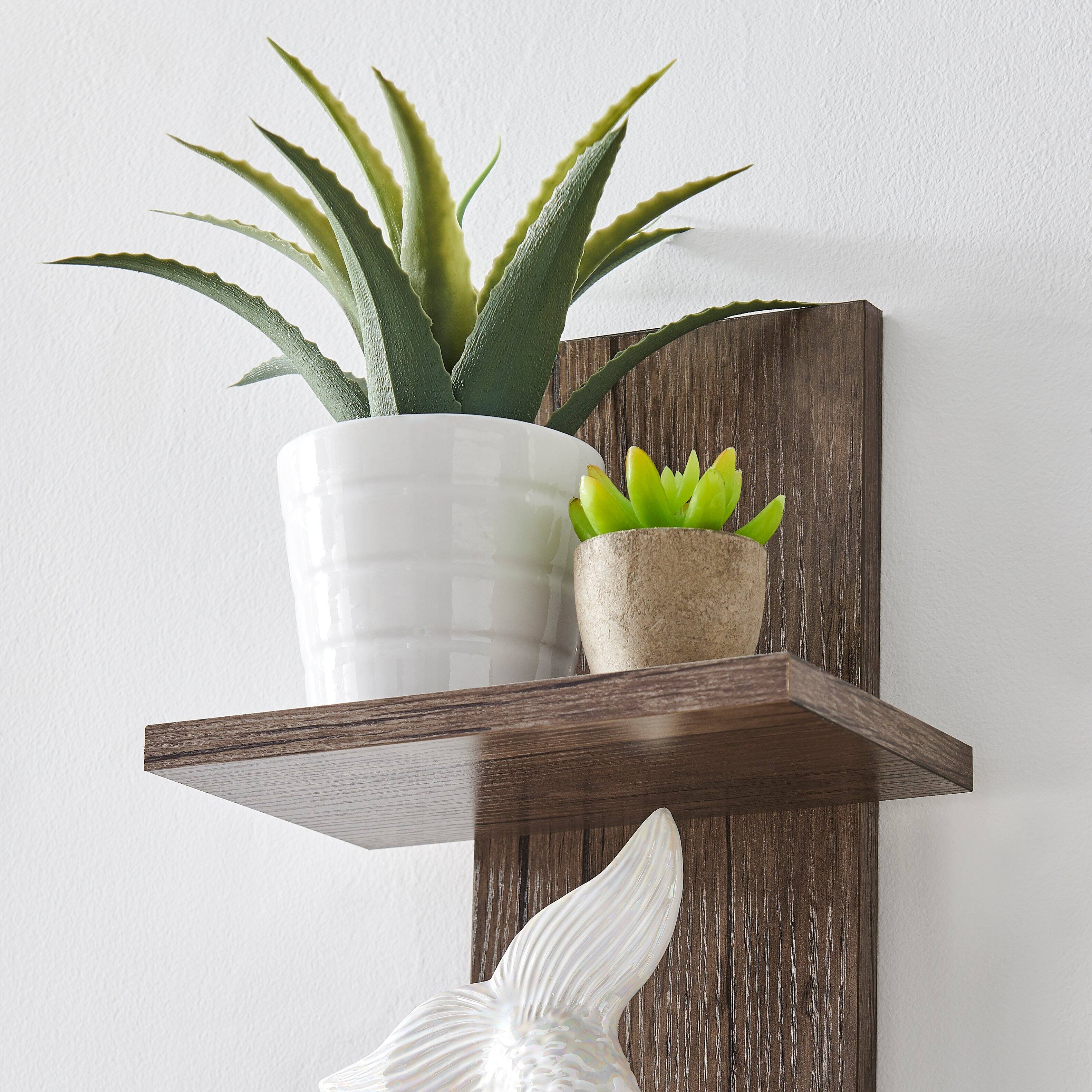 Alt View 7. Danya B - Arica Utility Column 4-Tier Spine Wall Shelves - Hickory - Hickory.