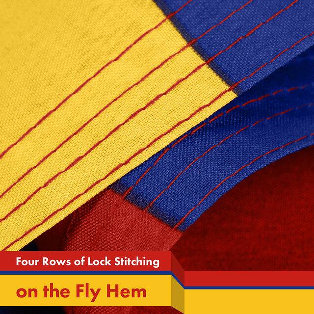 Four Rows of Lock Stitching on the Fly Hem