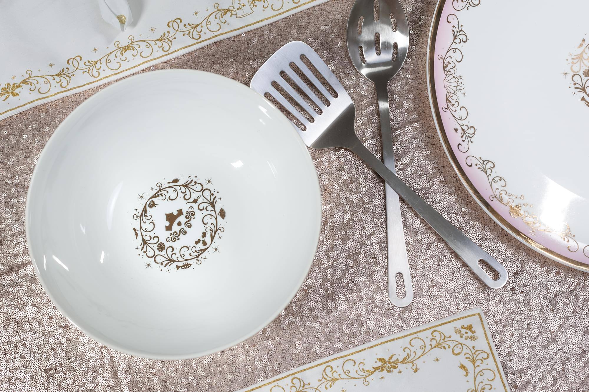 Alt View 4. Ukonic - Disney Princess Ceramic Serving Bowl | Elegant Dinner Bowl Measures 10.5 Inches - Gold.