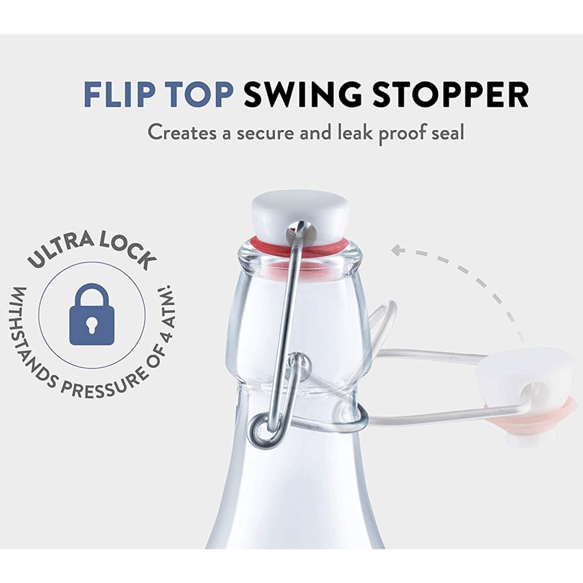 FLIP TOP SWING STOPPER  
Creates a secure and leak proof seal  

ULTRA LOCK  
WITHSTANDS 4 ATM OF PRESSURE