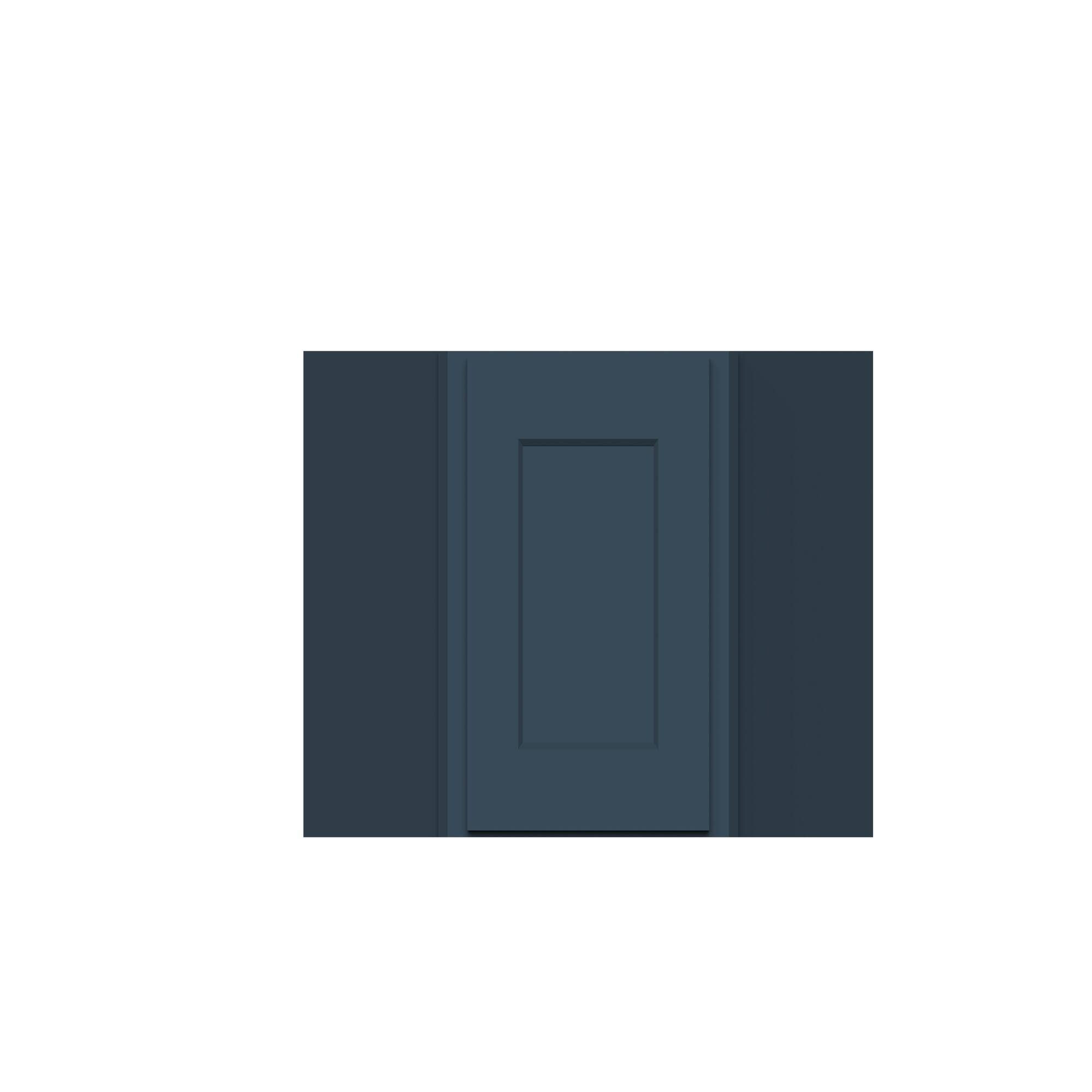 Alt View 1. Boyel Living - 24-in W x 18-in H x 12-in D Shaker RTA Kitchen Diagonal Corner Wall Cabinet with Soft-Close - Charcoal Blue.