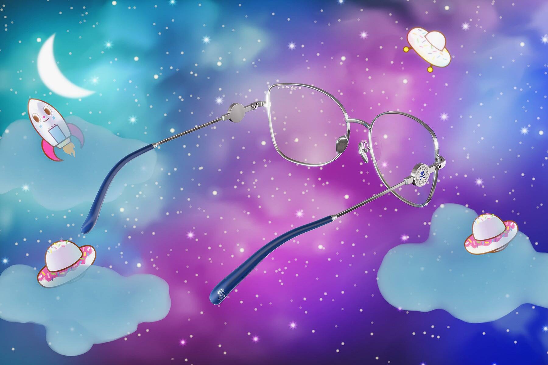 Alt View 7. GUNNAR - GUNNAR Computer Glasses  - tokidoki Digital Princess, Periwinkle, Clear Lens - Blue Light Blocking, Relieve Dry Eye - Periwinkle.