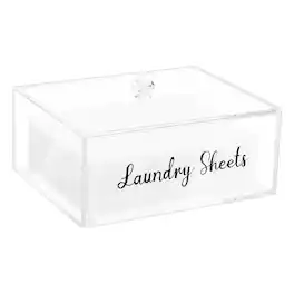 DORLUKFU - VOTLEVT Laundry Detergent Sheets Holder, Laundry Sheets Holder with Lid, Laundry Sheets Container Laundry Room - Acrylic