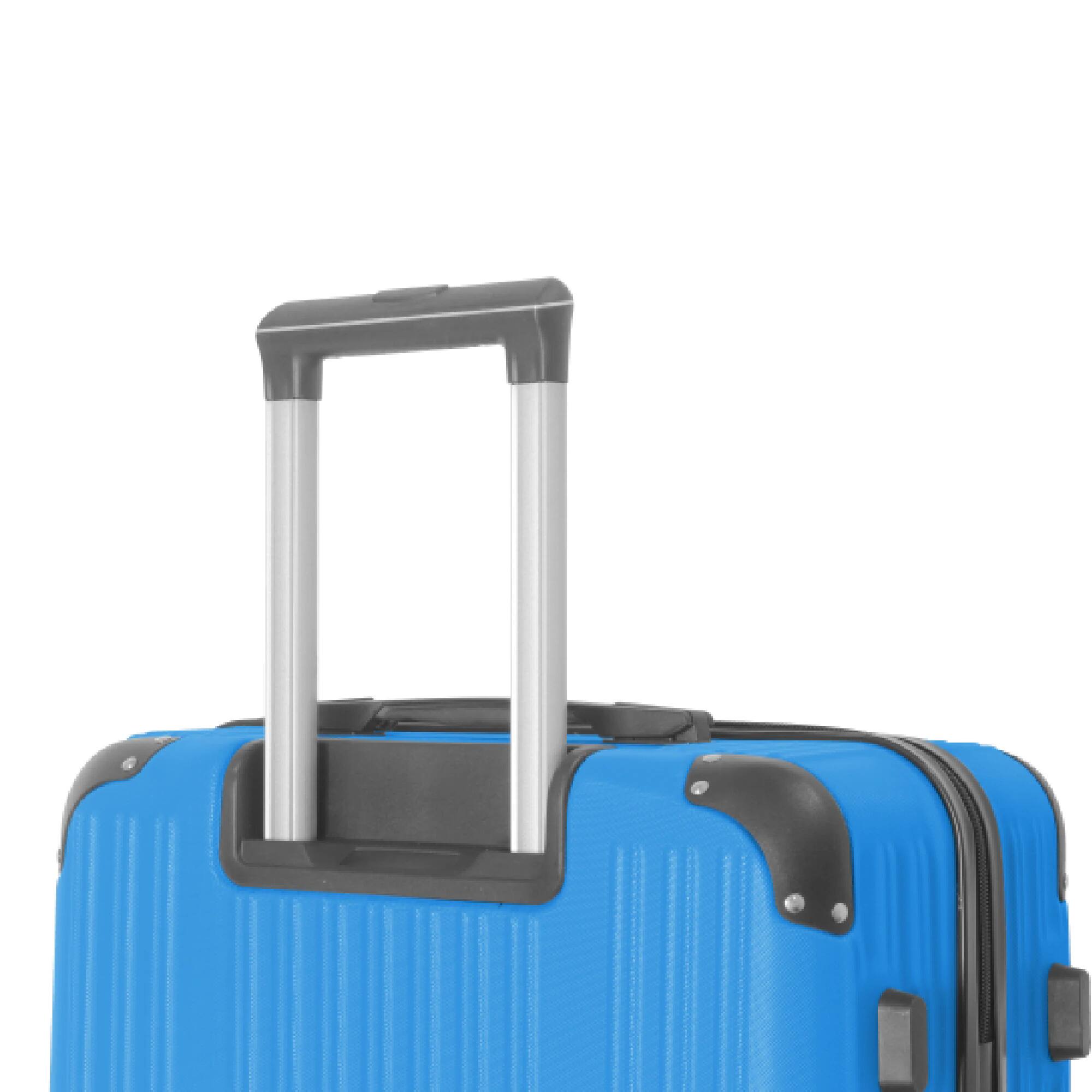 Alt View 4. Bestier - 3-Piece ABS Hardshell Luggage Set (20”/24”/26”) with Spinner Wheels, TSA Lock & Telescopic Handle - Deep Blue.