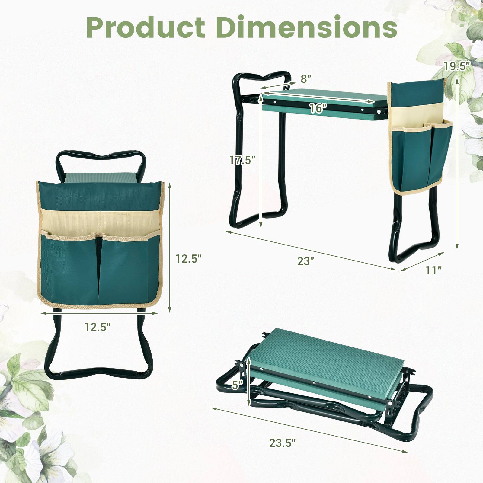 Product Dimensions: 8" x 19.5" x 16" x 17.5" x 12.5" x 23" x 11" x 12.5" x 5" x 23.5"