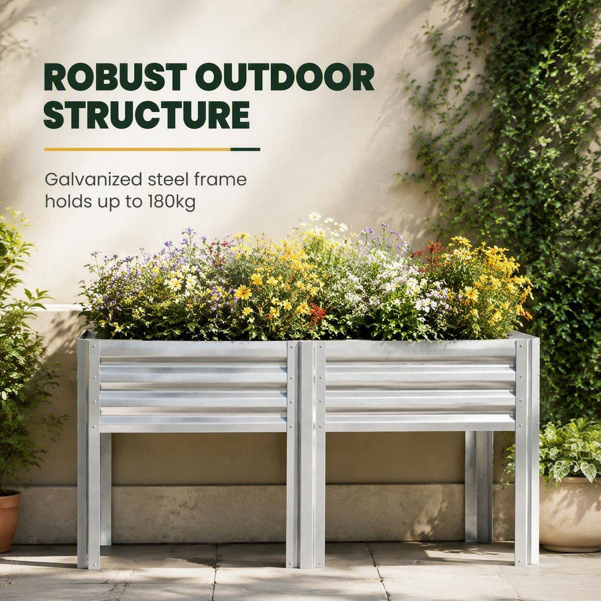 ROBUST OUTDOOR STRUCTURE

Galvanized steel frame holds up to 180kg