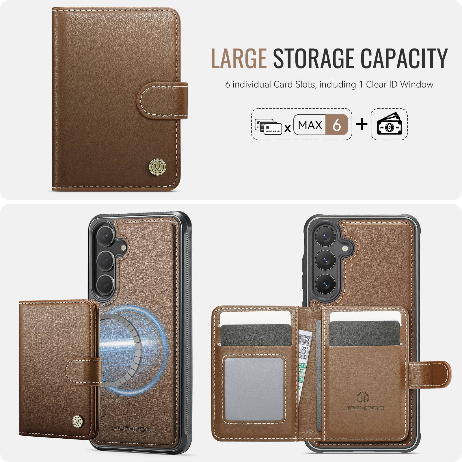 LARGE STORAGE CAPACITY  
6 individual Card Slots, including 1 Clear ID Window  
x MAX 6 +