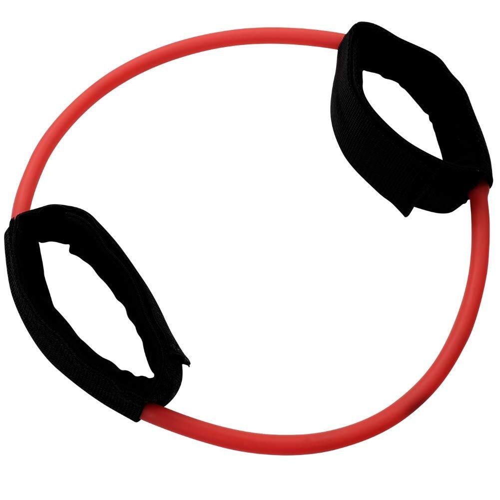 Front. Amber Sporting Goods - Body-Solid Tools (BSTART3) Ankle Cuffs Elastic Bands for Working Out, Light Resistance Tube for Gym & Home Training, Red - Red.