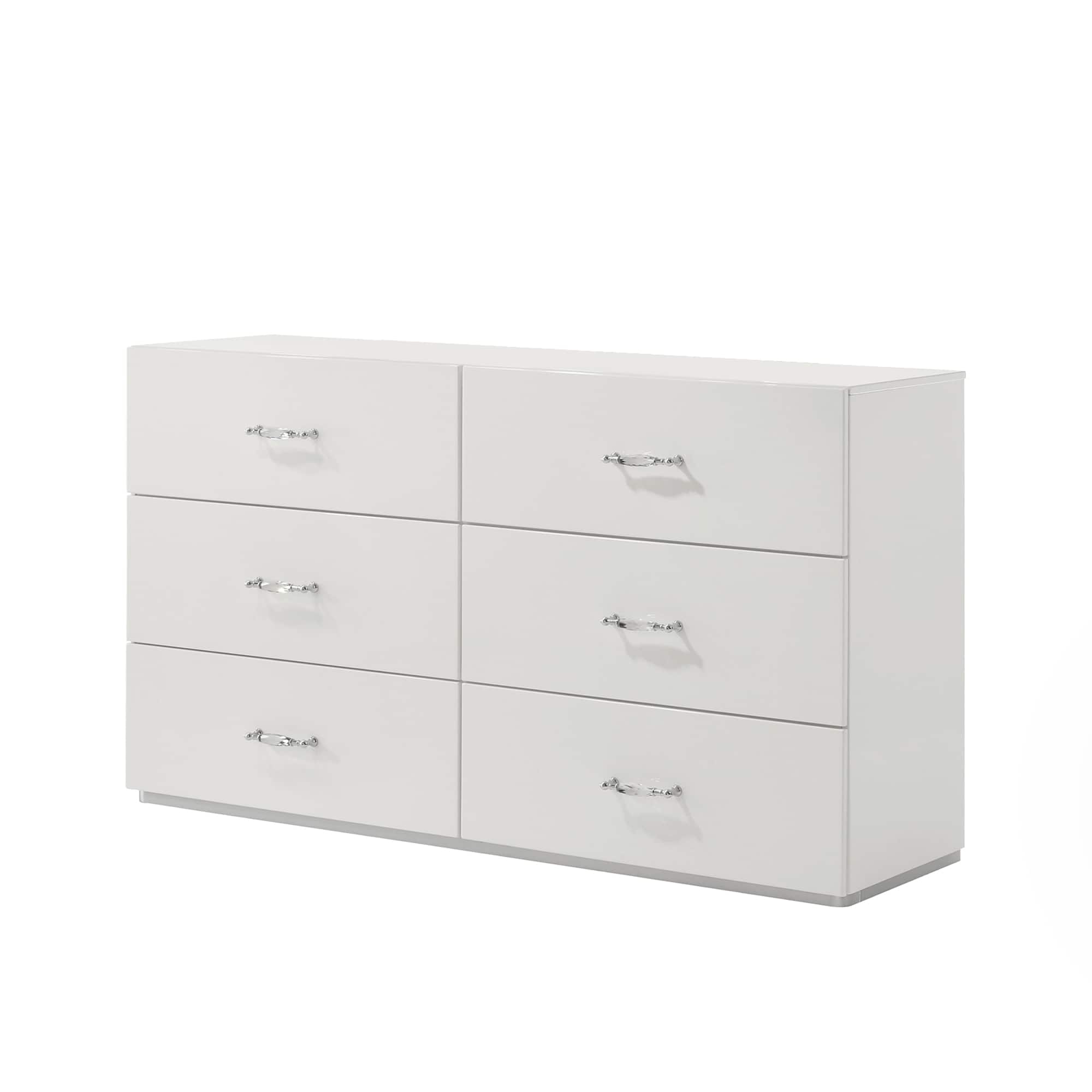 Vaczon - 6-Drawer Dresser, Wooden Chest of Drawers with Metal Drawer Glides, Storage Cabinet for Living Room, Hallway, Apartment - White