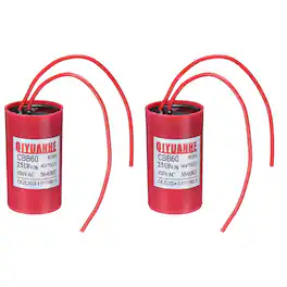 Unique Bargains - 2pcs 25uF CBB60 Run Capacitor, 450VAC Start/Run 50-60Hz for Refrigerator Motor Air Compressor - Red
