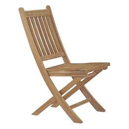 Outdoor Escape - Weather-Resistant Teak Outdoor Folding Chair With Comfortable Backrest - Brown