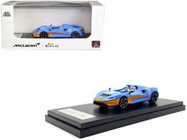McLaren Elva Convertible Accents "Gulf Oil" 1/64 Diecast Model Car by LCD Models - Light Blue with Orange