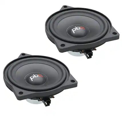 Front. Powerbass - PowerBass OE40CW-T3Y TESLA OEM Replacement 4" Full Range Speakers - Black/Gray.