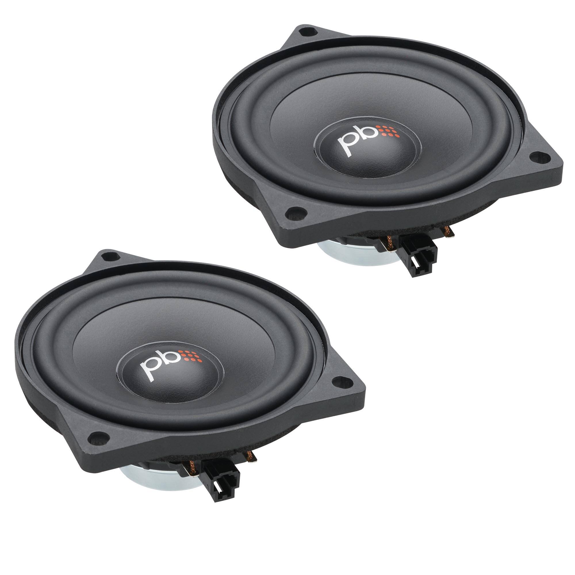 Front. Powerbass - PowerBass OE40CW-T3Y TESLA OEM Replacement 4" Full Range Speakers - Black/Gray.