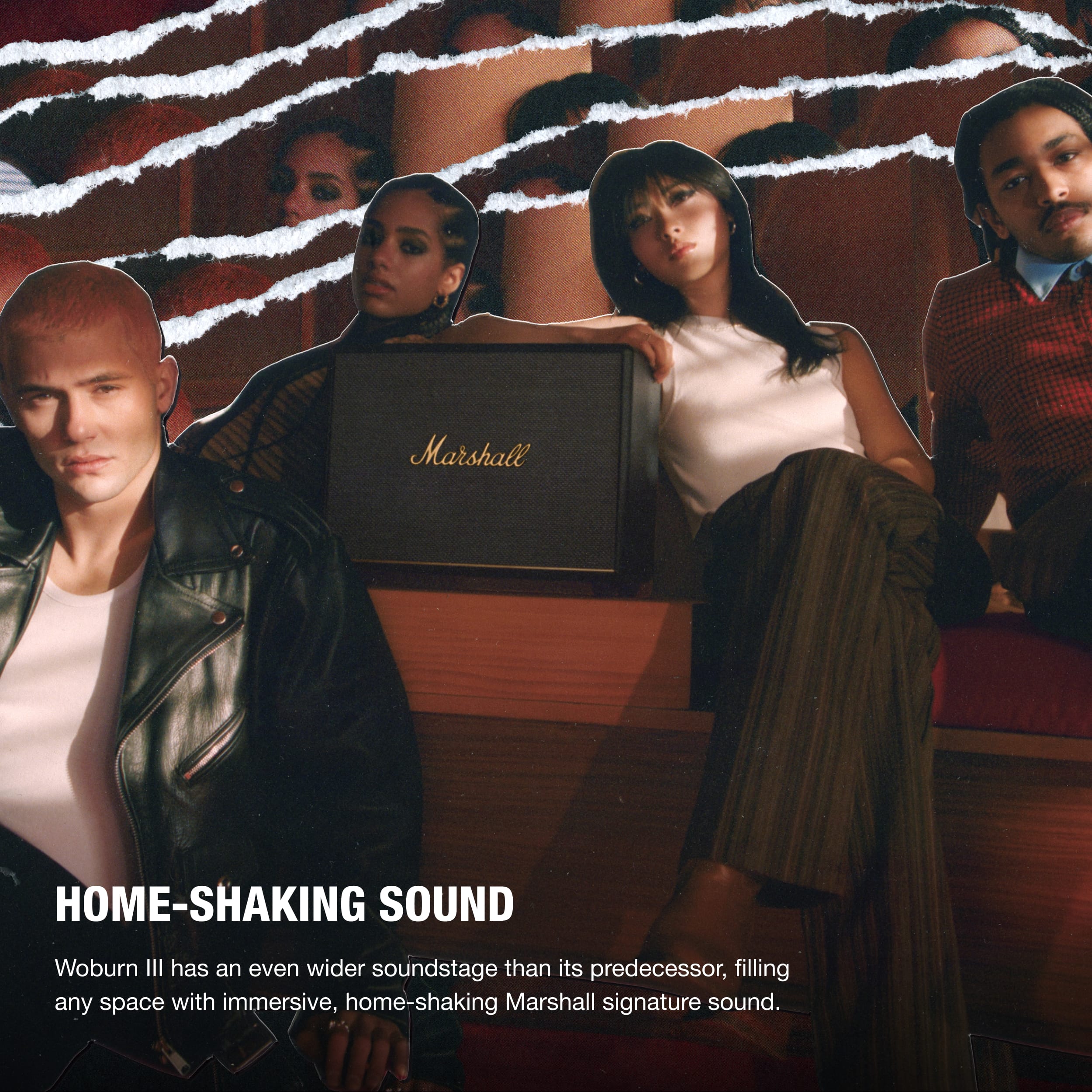 Marshall HOME-SHAKING SOUND Woburn III has an even wider soundstage than its predecessor, filling any space with immersive, home-shaking Marshall signature sound.