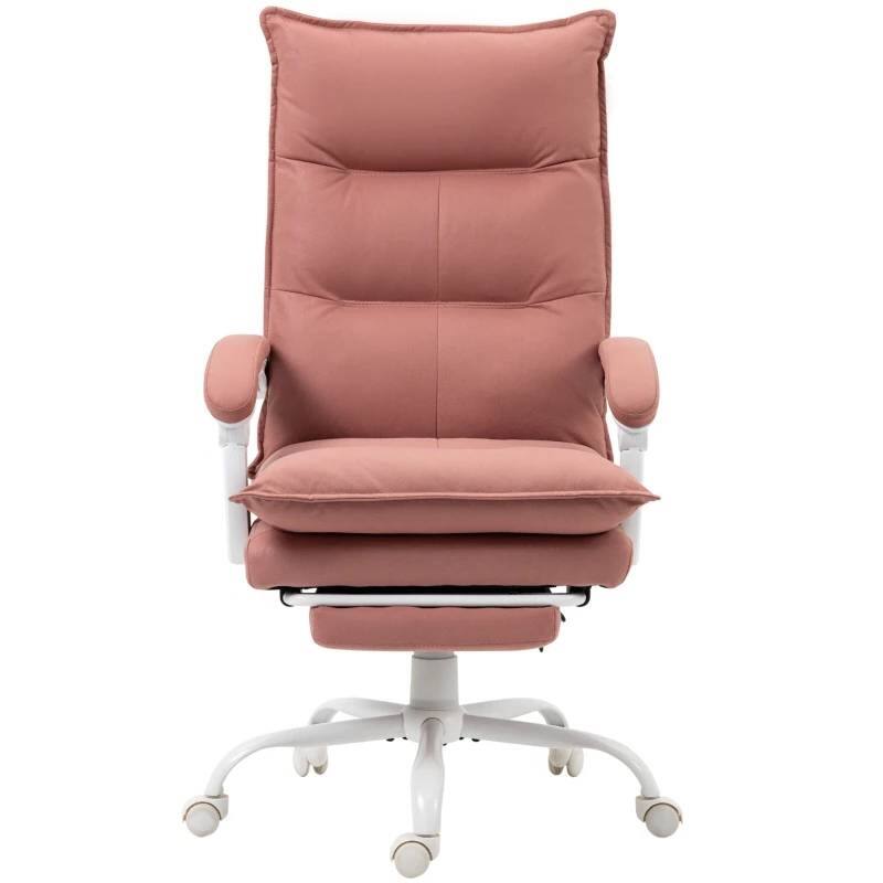 Front. Hivvago - Double Padded Executive Massage Heated Office Chair Salmon - Pink.