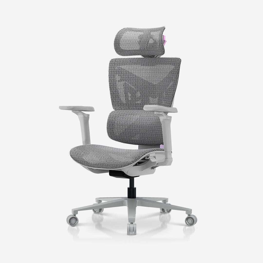 Left. AndaSeat - X-Air Pro Mesh Office Gaming Chair with Dynamic Lumbar Support, 3D Headrest, 5D Armrests & Adjustable Recline - Twilight.