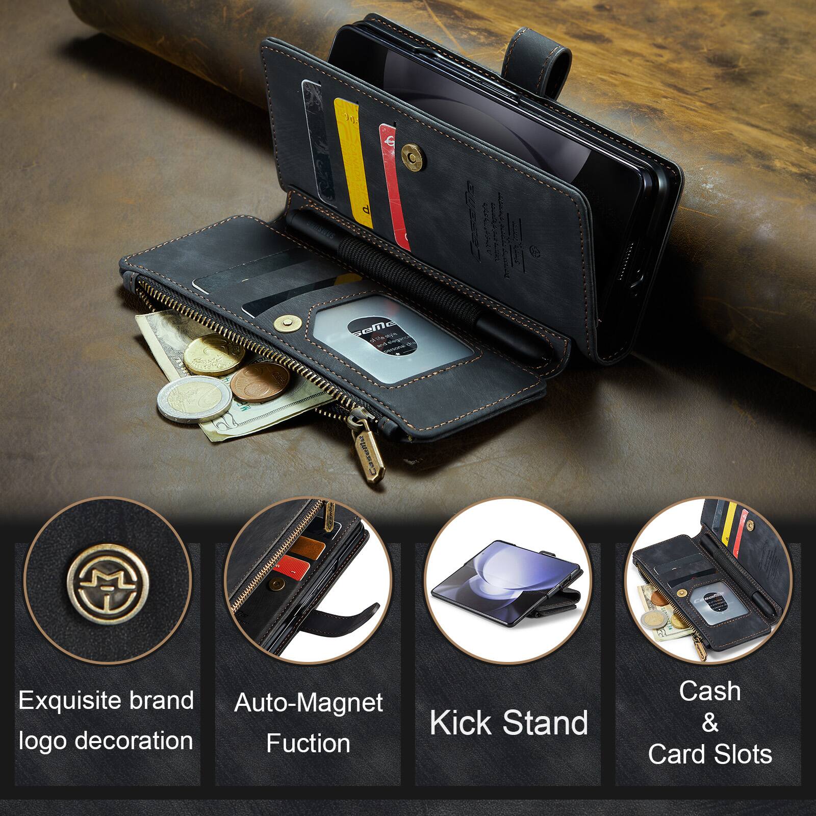 6 d some Canuia Exquisite brand Auto-Magnet Kick Stand logo decoration Function Cash & Card Slots