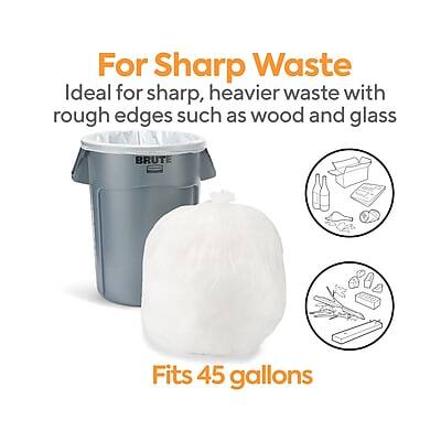 For Sharp Waste  
Ideal for sharp, heavier waste with rough edges such as wood and glass  

Fits 45 gallons