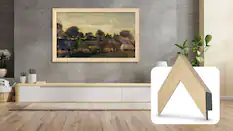 Front. Deco TV Frames - 75" Slim Bezel for Samsung The Frame and Frame Pro TV - Museum Maple.