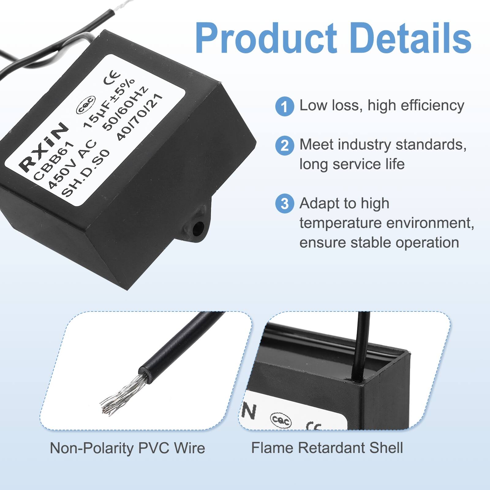 Product Details

1. Low loss, high efficiency
2. Meet industry standards, long service life
3. Adapt to high temperature environment, ensure stable operation

Non-Polarity PVC Wire

Flame Retardant Shell