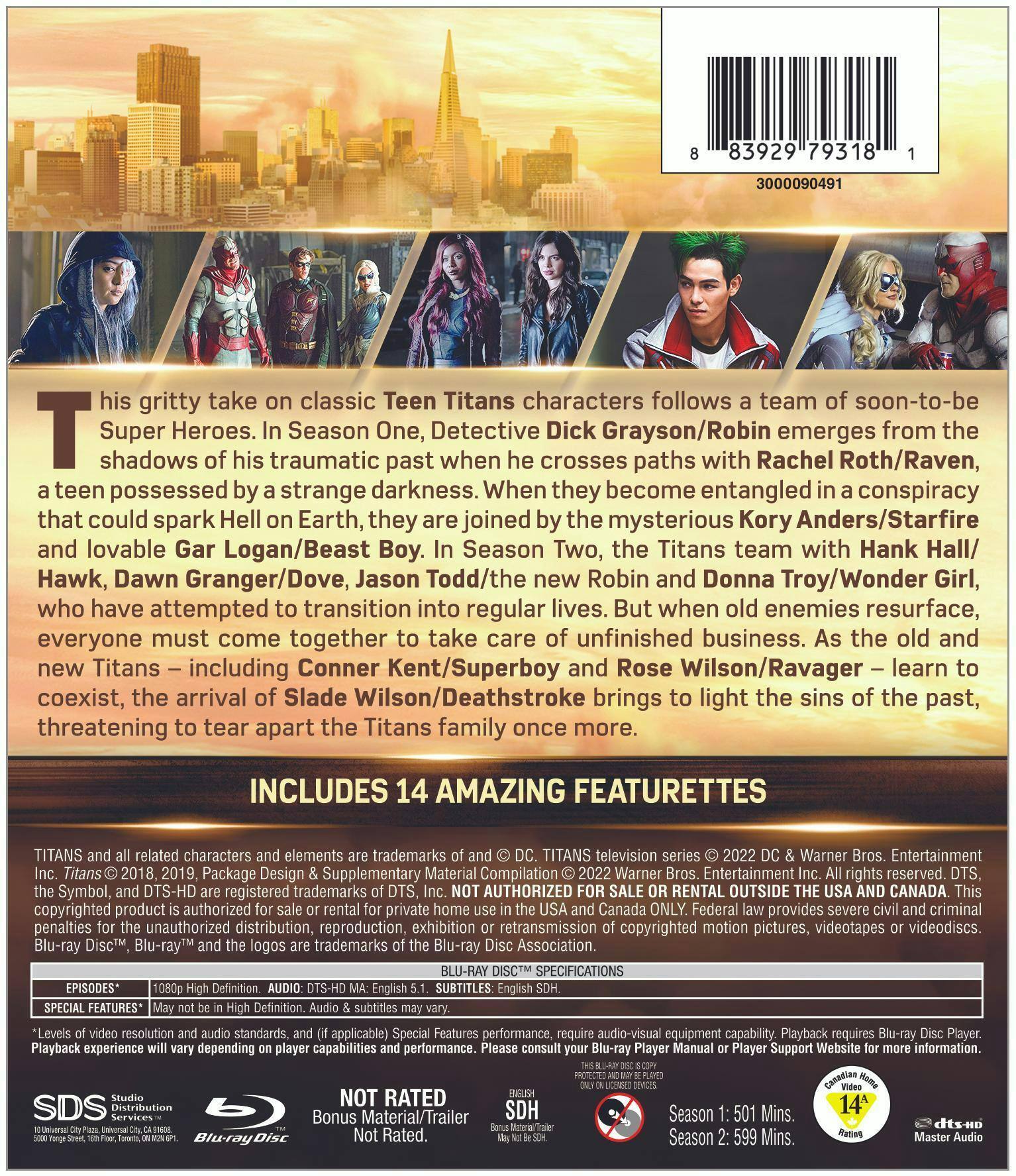 Angle. Titans: The Complete First and Second Seasons (Box Set) [Blu-ray].