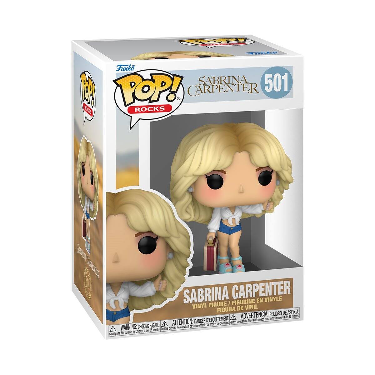 op AR Funko SABRINA 501 1 POP! CARPENTER ROCKS SABRINA CARPENTER VINYLE I FIGURINE EN VINYL FIGURE VINIL FIGURA DE PELIGRO DE ASFIRIA TOUFFEMENT A ADVERTENCIA: adensado 201 sifes mo de 3 fesec DANGER I pequertias ic HAZARD ATTENTION: a enbrt de -o 5 3 mos Patel WARNING: CHOKING SA pices - convient 20 -ON - x afhn t stte 1 Smal saT