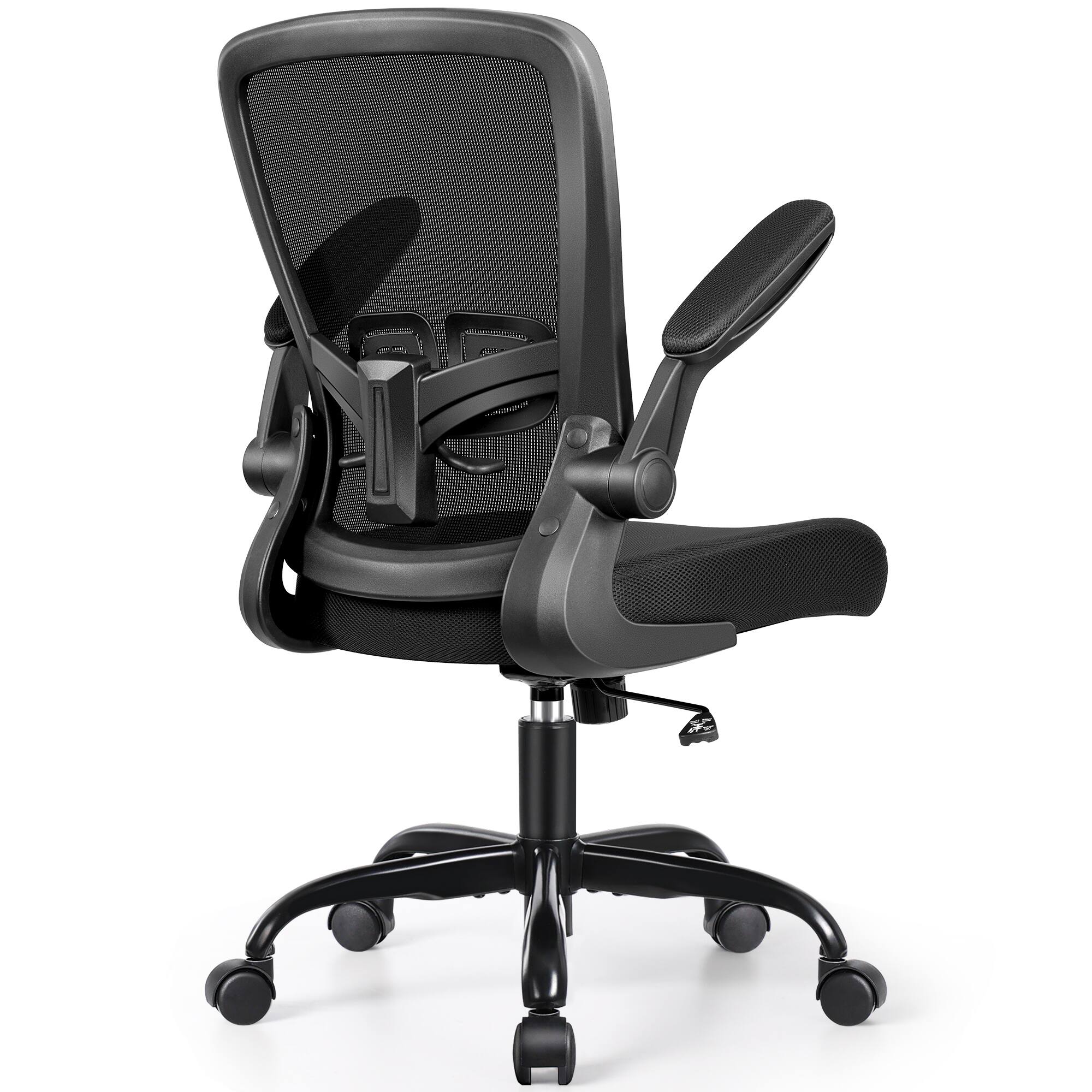 Alt View 4. KERDOM - Office Chair for Conference Room - Ergonomic Desk Chair with Adjustable Lumbar Support, Swivel, Tilt, Breathable Mesh - Black.