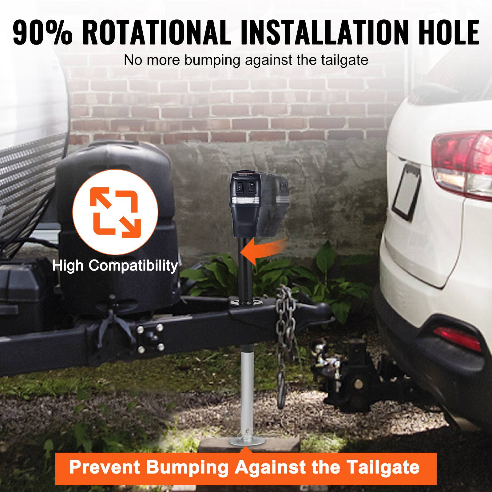 90% ROTATIONAL INSTALLATION HOLE  
No more bumping against the tailgate

High Compatibility  
Prevent Bumping Against the Tailgate