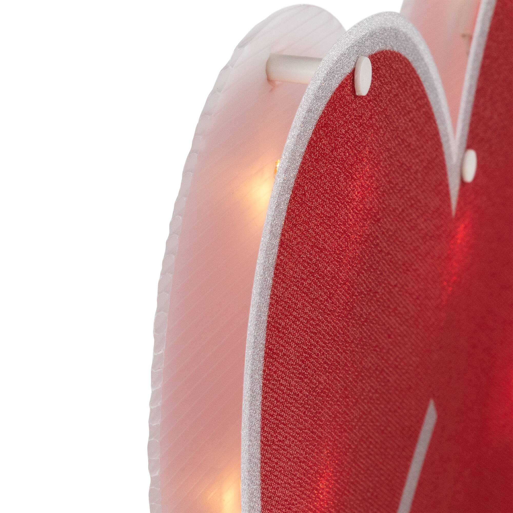 Alt View 6. Northlight - 18" Red and White Lighted Heart with Arrow Valentine's Day Window Silhouette - Red.