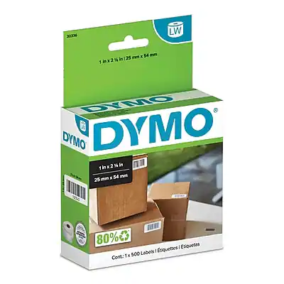 30306 LW x 54 mm in 25 mm 1 in x 2 in DYMO LN DYMO DYMO x 2 % In 1 in x 54 mm 25 mm 80% Etiquettes I Etiquetas Labels I Cont. 1 1x 500