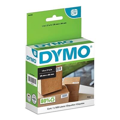 DYMO - LabelWriter 30336 Multi-Purpose Labels, 2-1/8" x 1", 500 Labels/Roll (30336) - Black On White