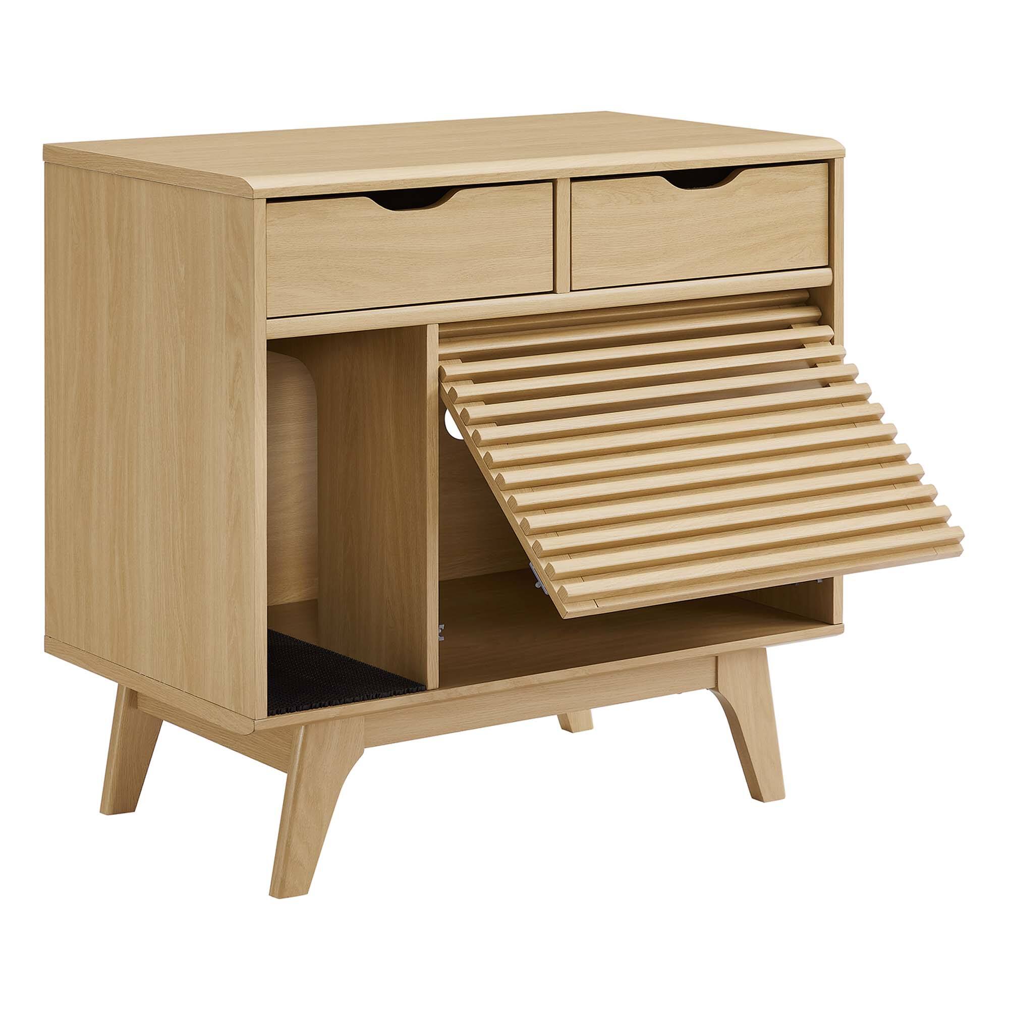Alt View 6. Modway - Render Cat Cabinet by Modway - Oak.