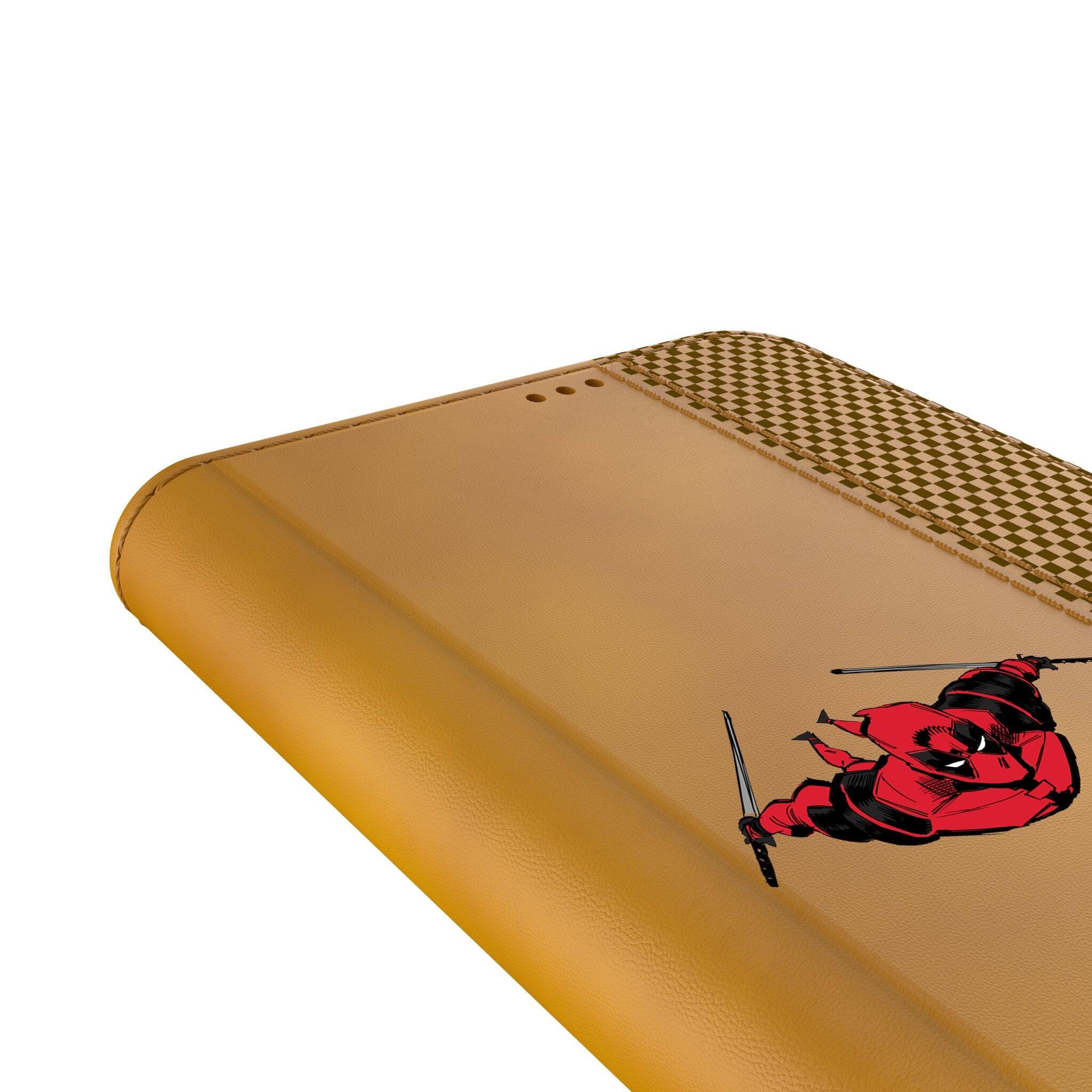 Back. Keyscaper - Marvel Badge Folio Phone Case - Samsung Galaxy S23 - Deadpool 1.