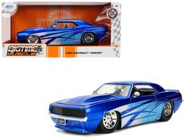 1969 Chevrolet Camaro with Graphics "Bigtime Muscle" Series 1/24 Diecast Model Car by Jada - Candy Blue