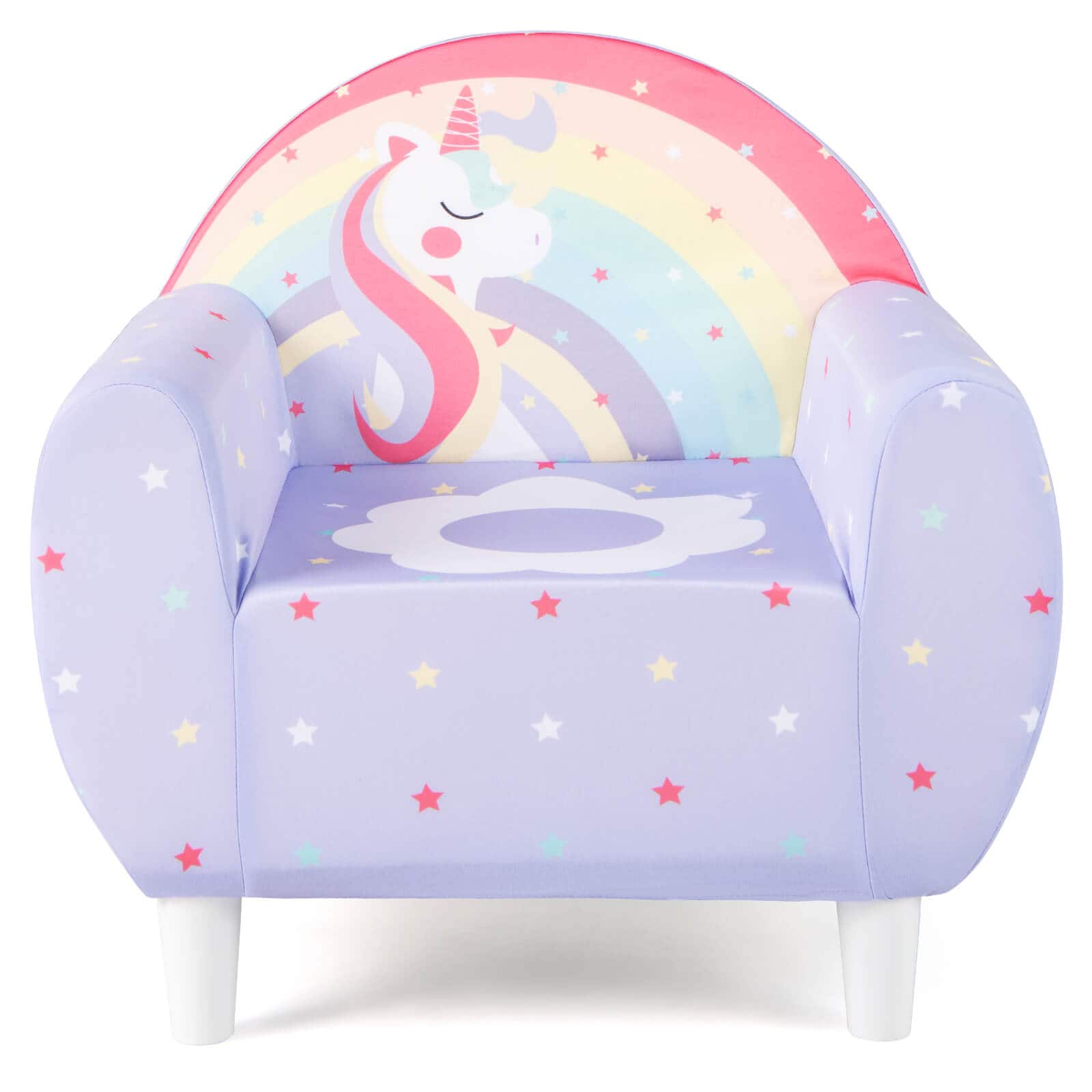 Costway - Kids Sofa with Breathable Spandex Fabric High-density Sponge Filling for Boys Girls - Purple