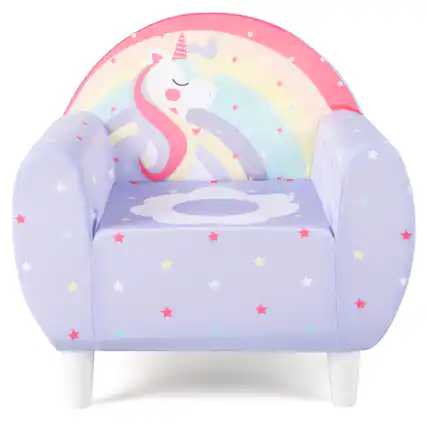 Front. Costway - Costway Kids Sofa with Breathable Spandex Fabric High-density Sponge Filling for Boys Girls - Purple.