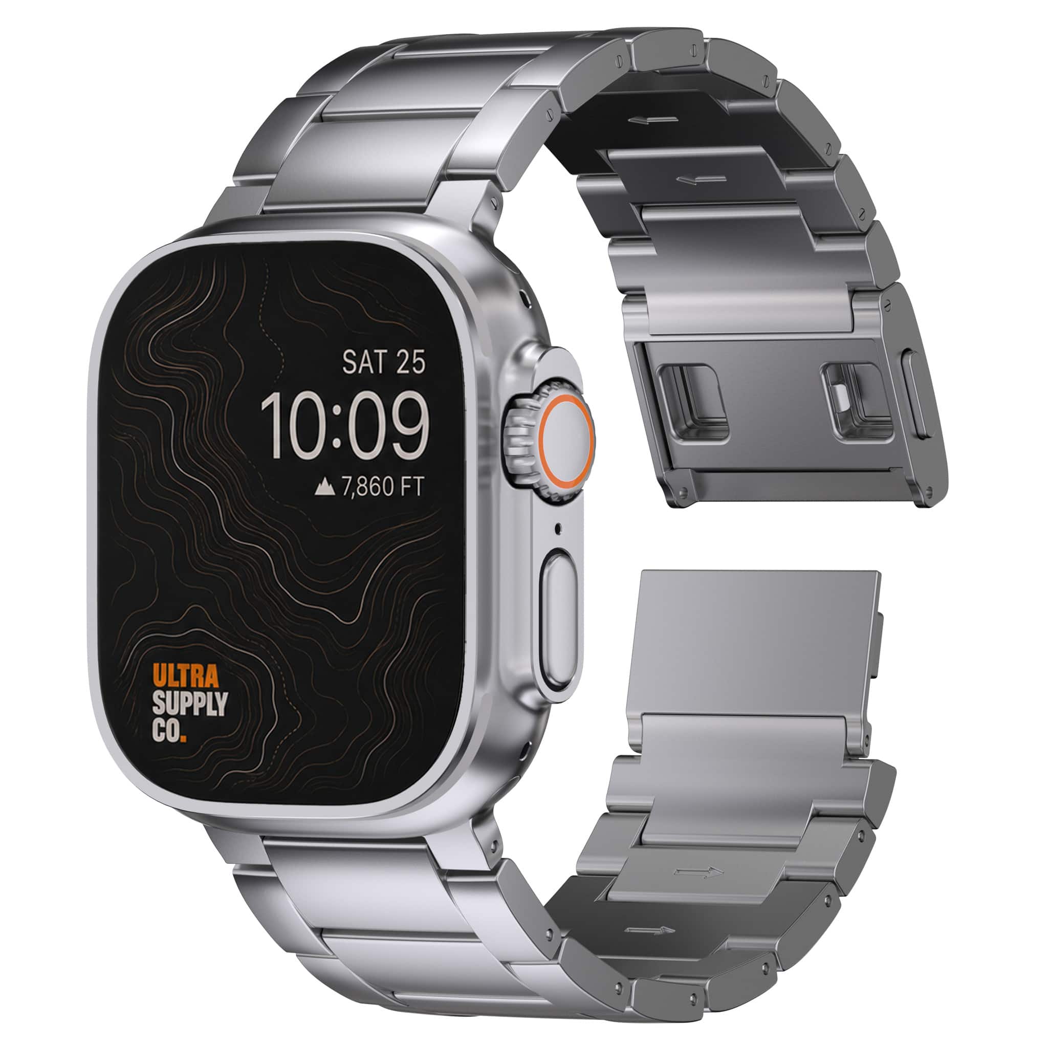 Ultra Supply Co - Titanium Band for Apple Watch Ultra 4/3/2/1 49mm - Natural Titanium - Magnetic Clasp price history on PriceWatchPro