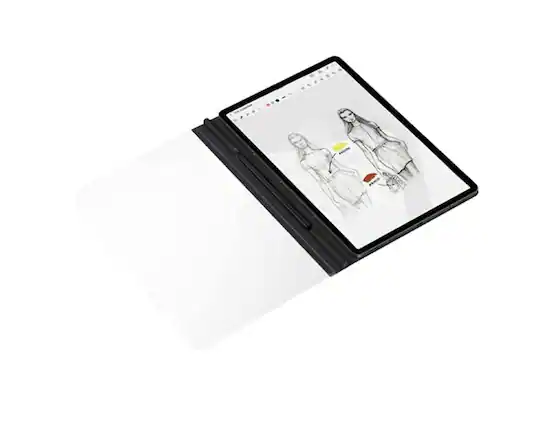 Front. Samsung - Samsung Galaxy Tab S8 + Note View Cover I Color: Black - Black.