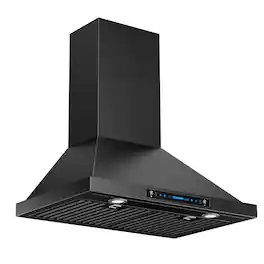 ZJKLA - 30 inches - Externally Vented - Wall Range Hood - Black Stainless Steel
