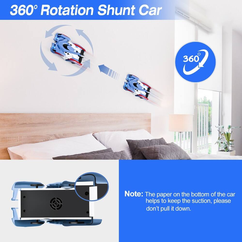 360° Rotation Shunt Car

Note: The paper on the bottom of the car helps to keep the suction, please don't pull it down.