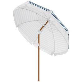 Spaco - 7x7 FT Outdoor Umbrella with Tilt, Vent, Fringed Ruffles for Patio - Blue