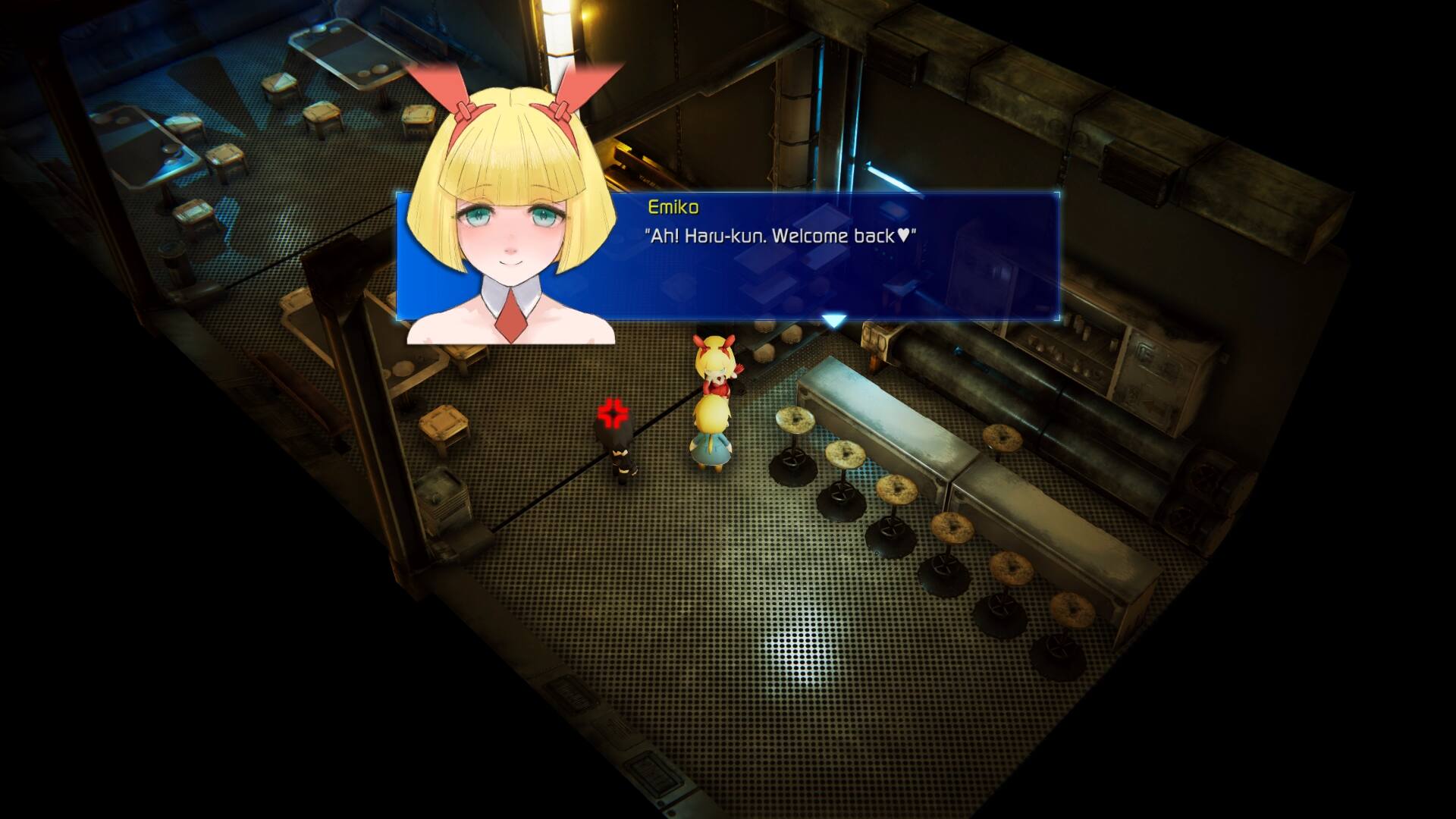 Emiko: "Ah! Haru-kun. Welcome back."