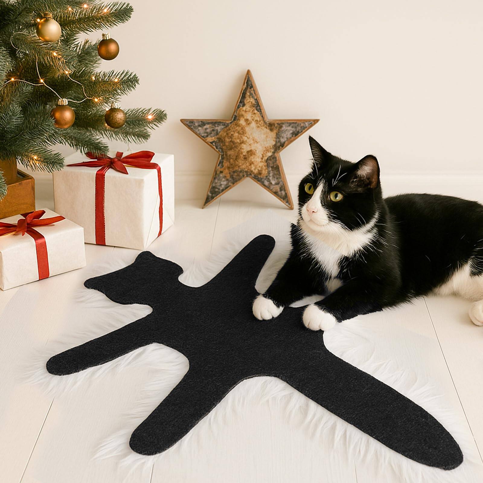 Alt View 3. Fabibe - Light Up Fried Cat Rug Christmas Vacation Decorations Funny Decoration With Led Always On Or this... - Warm Lights-usb.
