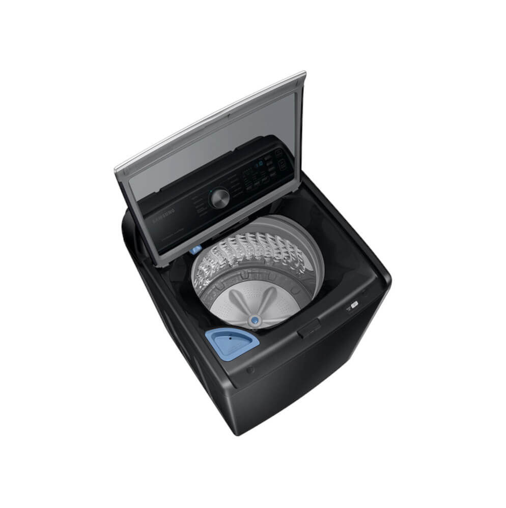 Alt View 3. Samsung - Samsung Smart 4.7 Cu Ft Top Load Washer & 7.4 Cu Ft Electric Dryer, Sensor Stops Overdrying, Low Vibration Quiet Wash, W - Black.