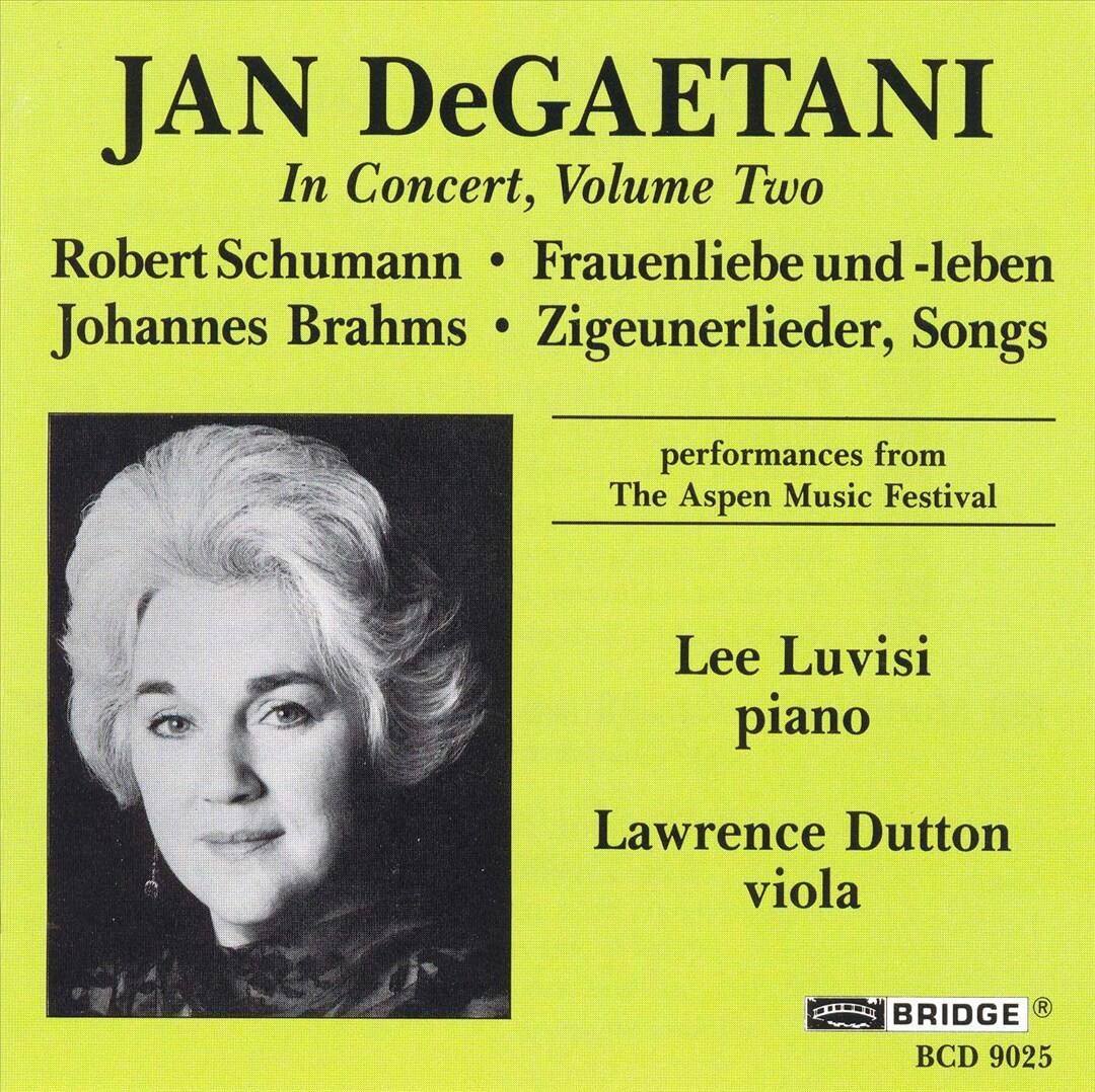 Front. Jan Degaetani In Concert, Volume Two [CD].