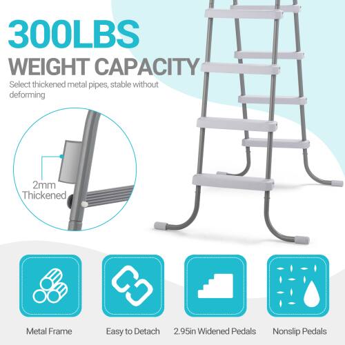 300LBS WEIGHT CAPACITY  
Select thickened metal pipes, stable without deforming  

2mm Thickened Metal Frame  
Easy to Detach  
2.95in Widened Pedals  
Nonslip Pedals