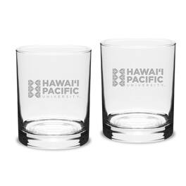 Jardine - Hawaii Pacific Sharks 14oz. 2-Piece Classic Double Old-Fashioned Glass Set - Multicolor