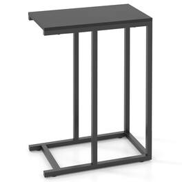 SlickBlue - C-Shaped End Table Slide Under Couch, TV Tray for Coffee, Laptop, and Tablet - Black